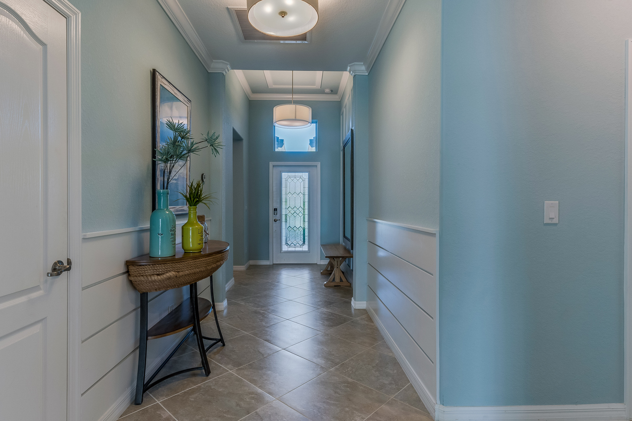 Long corridor leading to front entrance