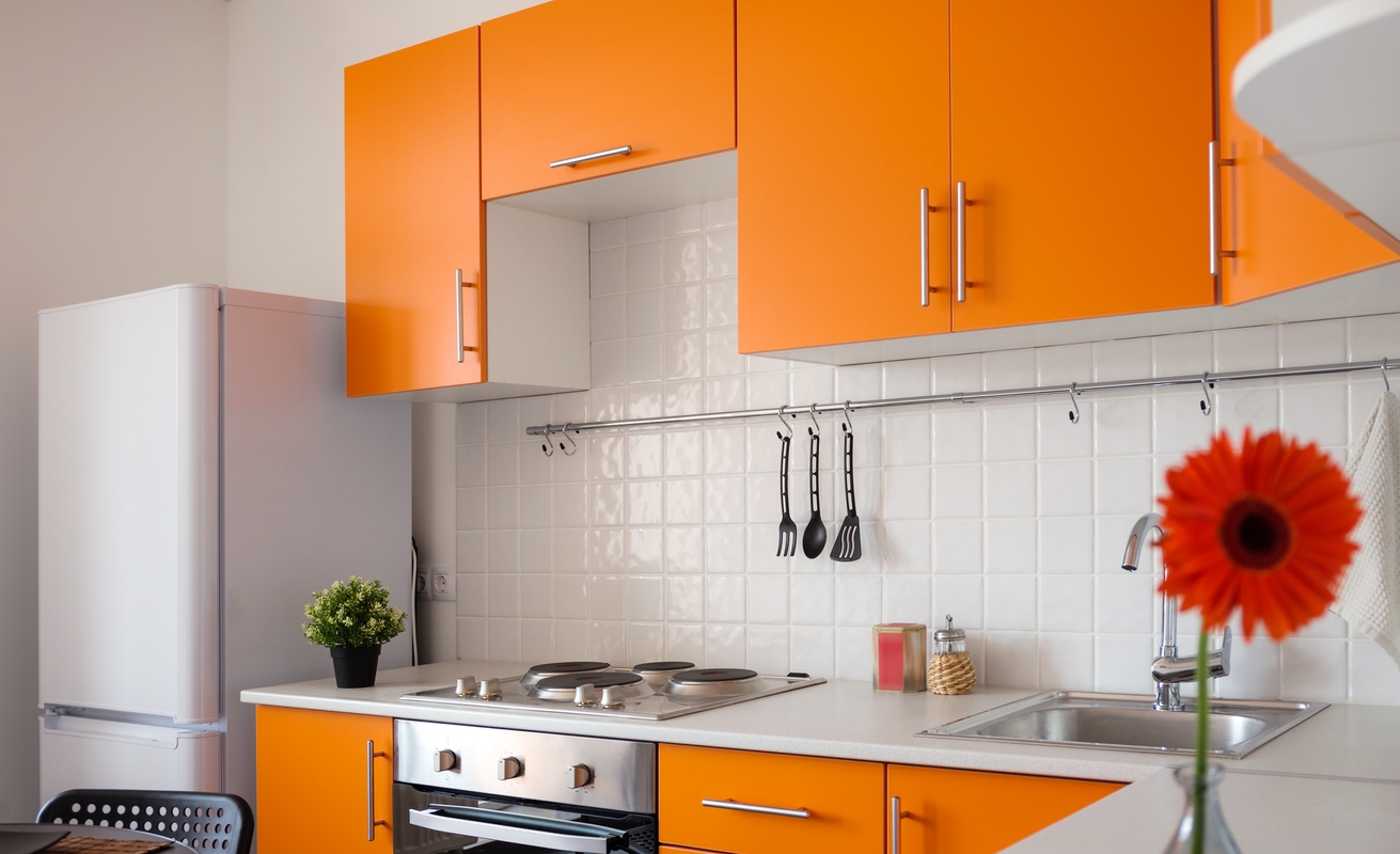 Modern orange kitchen