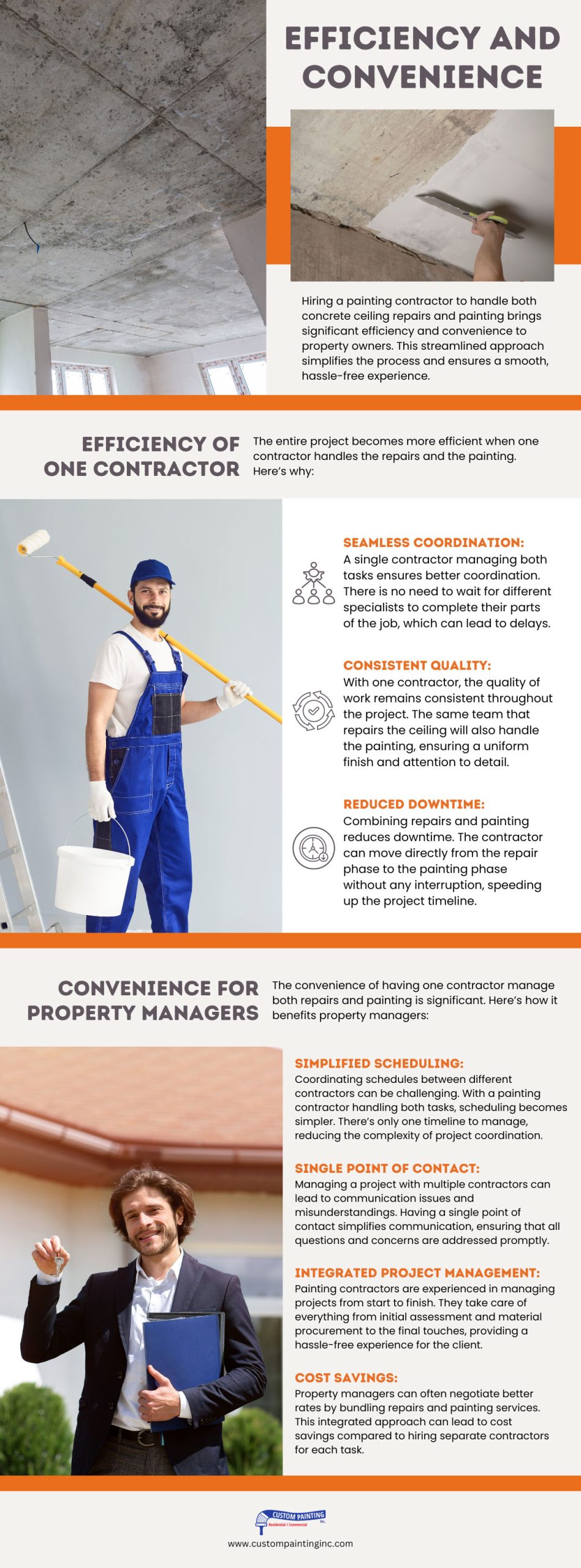 Infographic on Efficiency and Convenience of hiring painting contractors in the Bay area including the cities of Blackhawk, Danville, and Sunol