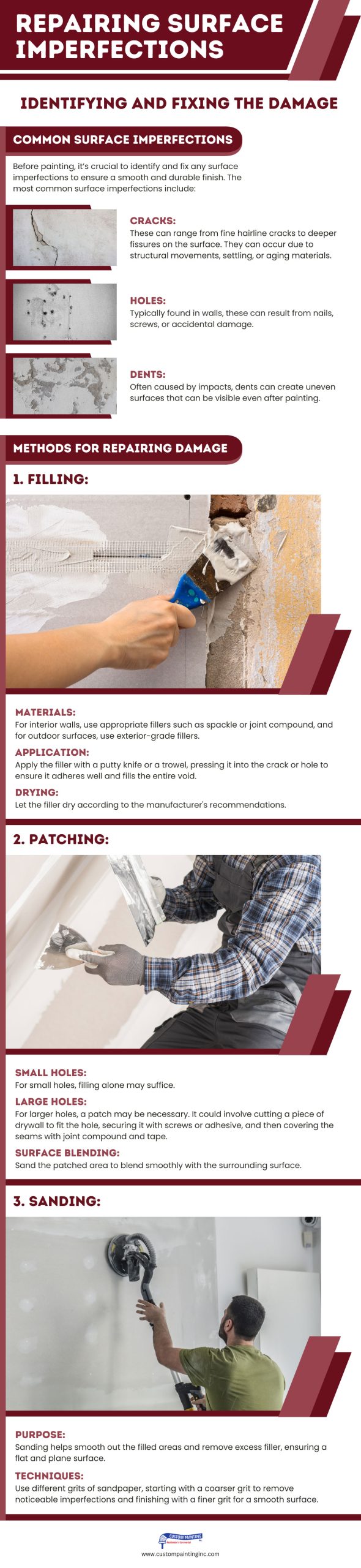Infographic on Repairing surface imperfections in the Bay area including the cities of Diablo, Blackhawk, and Sunnyvale
